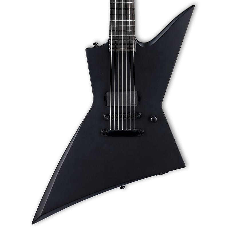 ESP Black Metal LTD EX-7 Baritone 7-String Guitar - Black Satin image 1