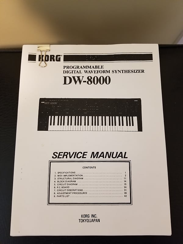 Korg DW-8000 Synthesizer Service Manual 1986 Japan image 1