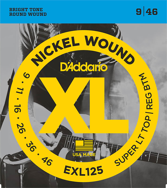 D'Addario EXL125 Nickel Wound Electric Guitar Strings, Super Light Top / Regular Bottom Gauge image 1