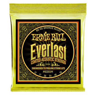 Ernie Ball Everlast Coated 80/20 Bronze Medium Acoustic Guitar Strings 13-56 image 1