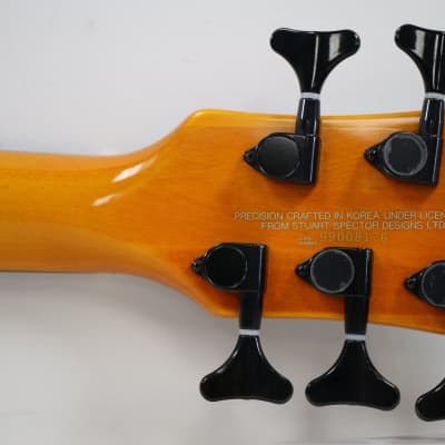 Rare 98-99 Spector NS-2000/5 Neck Thru 5 String Bass Guitar Amber w/ Gig Bag - NICE! image 9