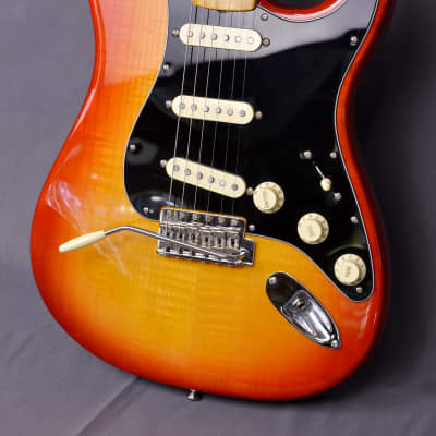 ~MINT~ Fender Rarities Flame Ash Top Stratocaster Plasma Red Burst ~Like NEW~ Bird's-eye Maple Neck image 6