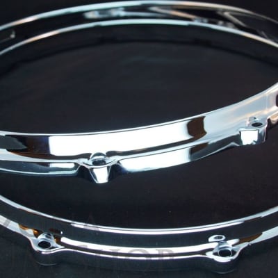 New Ludwig CHROME Die Cast Snare Drum Hoops 14" 10 Ear/Hole/Lug  In Stock! image 1