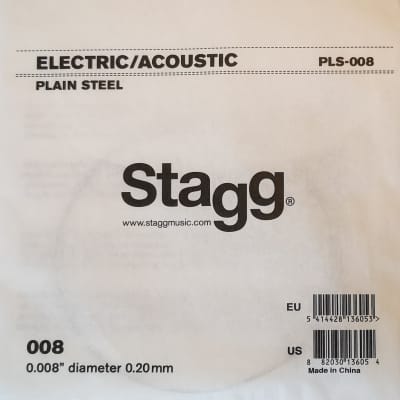 2pcs Stagg Single Strings .008 Acoustic / Electric Guitar Plain Steel image 3