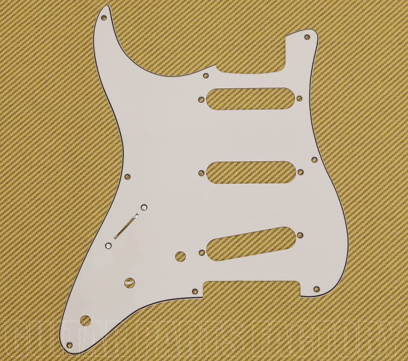 005-5434-000 Aged But New  White Lefty Squier by Fender Strat Pickguard Relic Project image 1