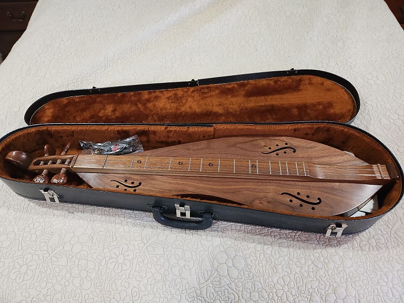 Warren May Black Walnut Hourdrop Dulcimer Reverb