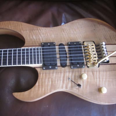 Used Lefty RWG Raven West Sold Body Electric Guitar w/ Floyd Rose Tremelo/Bridge  - Walnut/Maple image 2