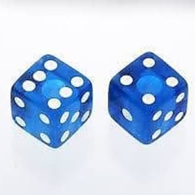 Pearl Transparent Blue Dice Knobs - 2 Pack - Universal for Guitar and Bass for sale