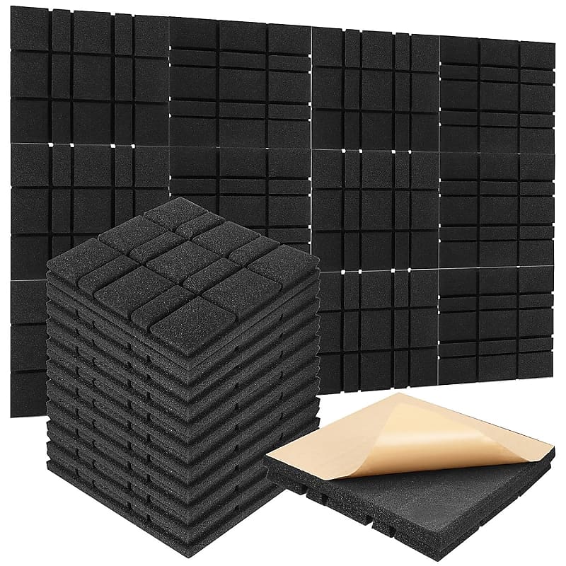 12PCS Acoustic Wall Panel Tiles Studio Sound Proofing Insulation