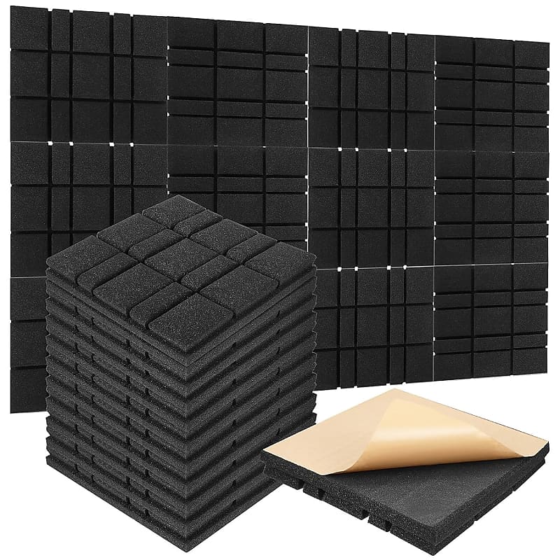 12Pcs Acoustic Panels Self-Adhesive, Sound Proof Foam Panels, 12 X 12 X 2  Acoustic Foam Panels, High Density Sound Absorbing & Dampening Panels For  Home Studio Wall Decoration