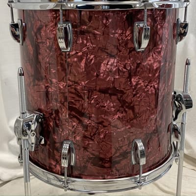 Ludwig 12/14/20" Classic Maple Drum Set - Burgundy Marine Pearl Downbeat Outfit image 5
