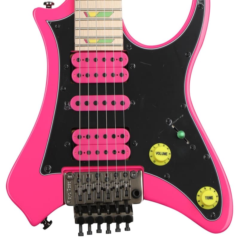 Traveler Guitar Vaibrant Deluxe V88X Electric Guitar, Hot Pink w 