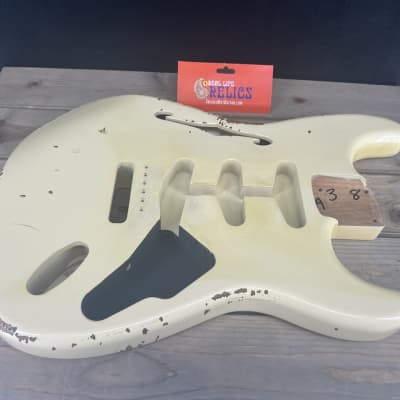Real Life Relics Thinline F Hole Strat® Body Aged Vintage Blond image 8