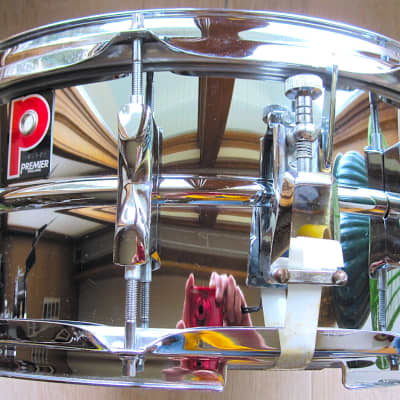 14" x 6.5" Premier Steel Shell Snare Drum - Vintage image 1