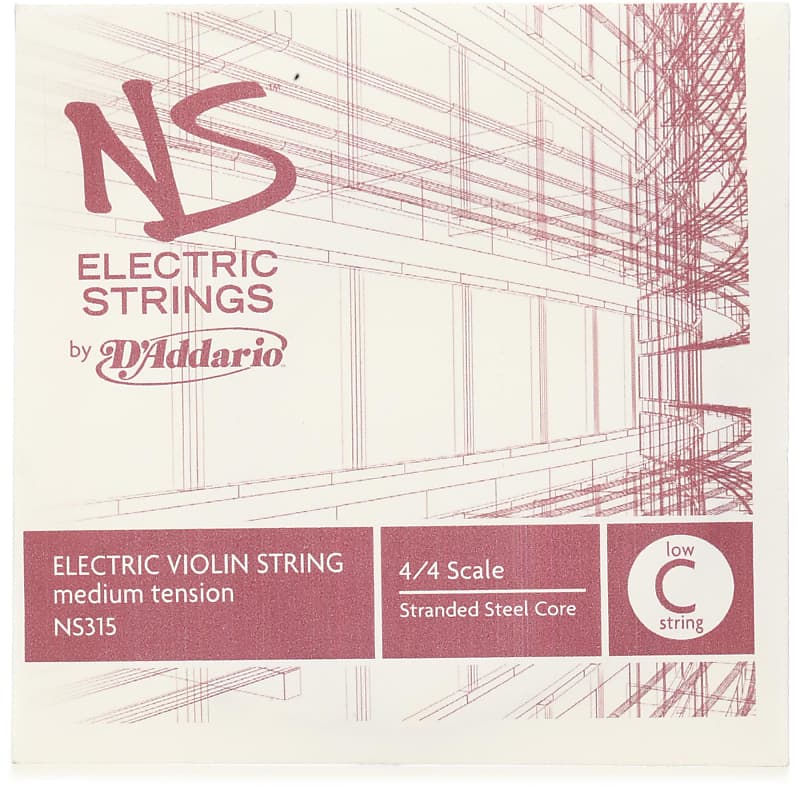 D'Addario NS315 Electric Violin Low C For 5 String Violins Reverb