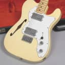 Fender Telecaster Thinline 1975 Olympic White Rare Mahogany Body Clean with Original Case