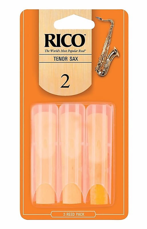 Rico Tenor Saxophone Reeds #2.0 (3-pack) orange box RKA0320 image 1