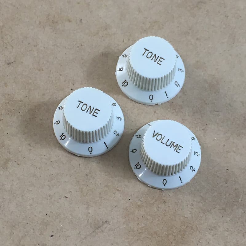 Three Vintage 4 Spoke Knobs Fender Strat Small Font Numbers Reverb
