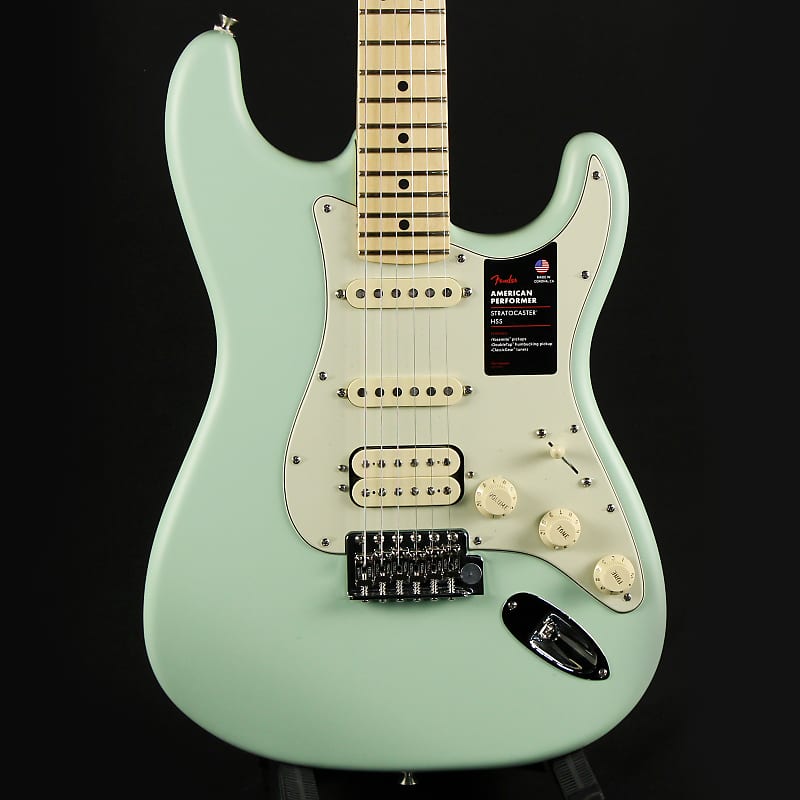 Fender American Performer Stratocaster Satin Surf Green Maple Fingerboard (US210014939) image 1