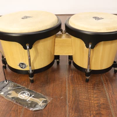Latin Percussion LP Aspire Wood Bongos With Black Hardware image 1