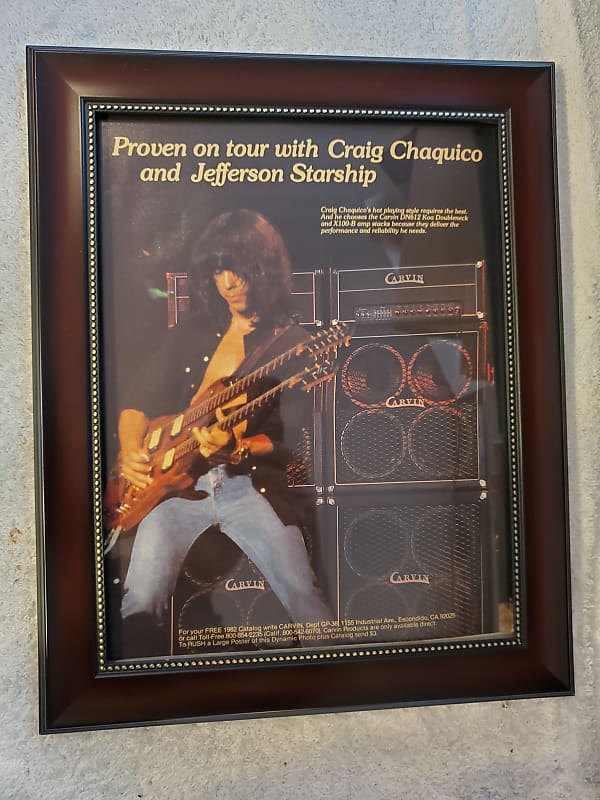 1982 Carvin Guitars Color Promotional Ad Framed Craig Chaquico Jefferson Starship Original image 1