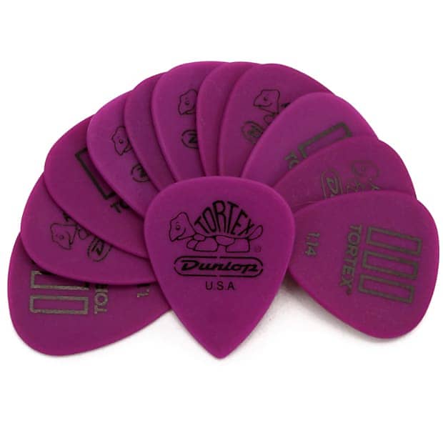 Dunlop Tortex TIII Picks, Purple, 1.14mm Gauge, 12-pack | Reverb