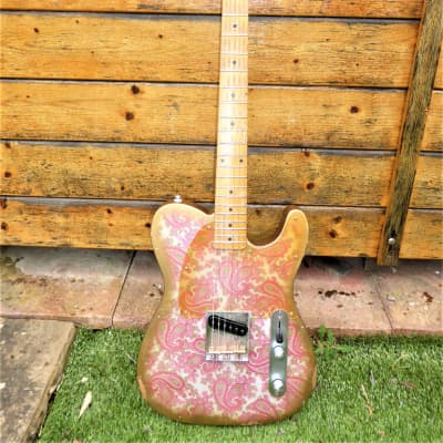 DY Guitars Brad Paisley tribute Pink Paisley relic esquire / tele body PRE-BUILD ORDER imagen 10