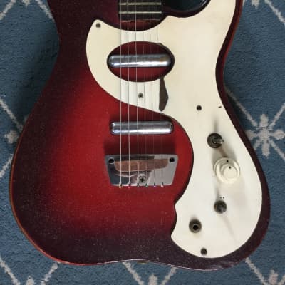 Silvertone Electric Guitar 1960's Redburst image 2
