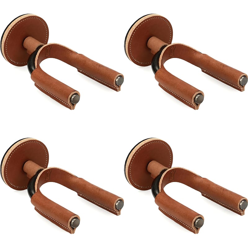 Levy's FGHNGR Smoke Forged Guitar Hanger (4 Pack) - Tan Leather image 1