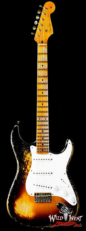 Fender Custom Shop Limited Edition 70th Anniversary 1954 Stratocaster Hardtail Super Heavy Relic Wide Fade 2 Tone Sunburst 6.90 LBS image 1