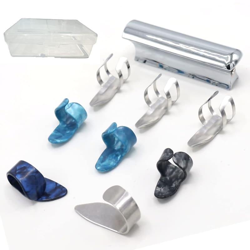 Stainless Steel Guitar Slide With Thumb Picks, Electric And Reverb