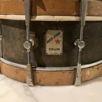Red Star Hard to find antique snare drum aprox. 1920 - 1930 image 6
