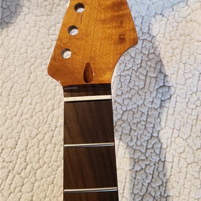 You never felt frets like this. Bottom price on a USA Roasted flame maple neck. NO fret tangs,Rounded edges. Dark Rosewood fingerboard..Made for a Strat body # MPS-39R image 6