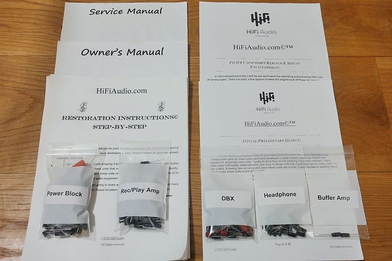 Teac X-2000R restoration kit filter capacitor repair rebuild fix  			