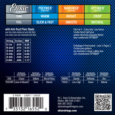 Elixir Optiweb Electric Guitar Strings 10-46 | Bonus 3-Pack image 2
