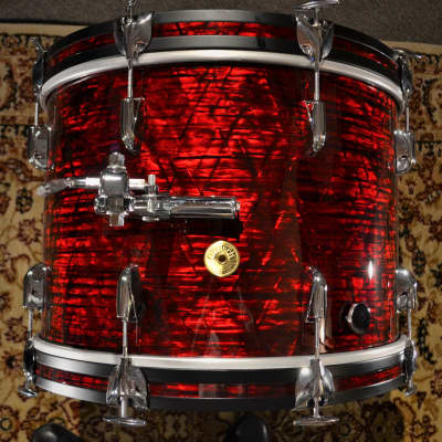 Gretsch 20/12/14/5x14" USA Custom Drum Set w/ Vintage build out - Red Wine Pearl image 4