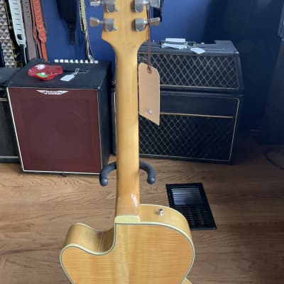Epiphone Emperor archtop electric guitar, natural finish with hard case image 4