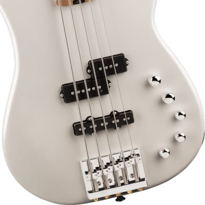 Charvel Guitars Pro-Mod San Dimas Bass PJ V, Caramelized Maple Fingerboard - Platinum Pearl image 4