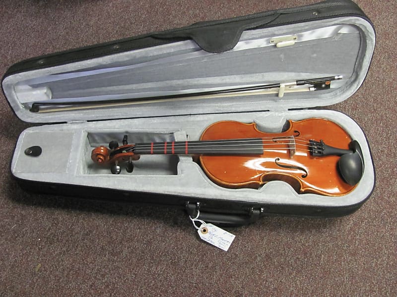 Black Mountain 1/2 Size Violin with K. Holtz Bow and Light Canvas Zip Hard Shell Carrying Case image 1