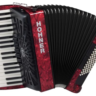 Hohner Bravo III 72 Chromatic Piano Key Accordion - Red with Gig Bag and Straps image 1