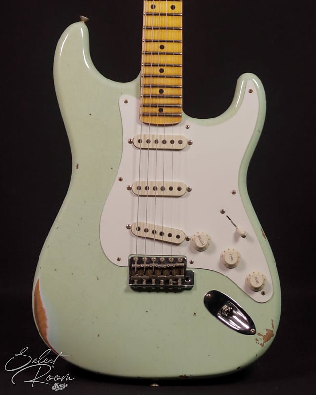 Fender Custom Shop '58 Stratocaster Relic, Super Faded Aged Surf Green image 1