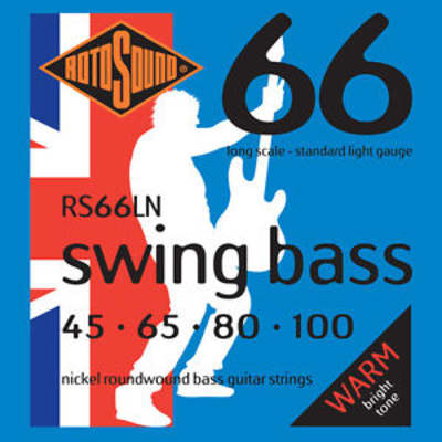 Rotosound Swing Bass Nickel Roundwound Bass Strings - RS66LN, LIGHT 45-100