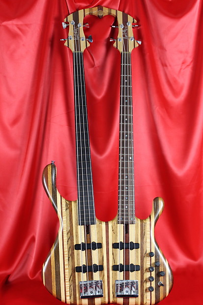 Double neck bass on sale fretless fretted