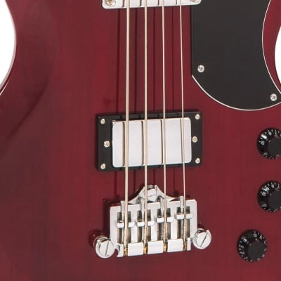 Vintage VS4 ReIssued Series Bass Guitar - Cherry Red image 5