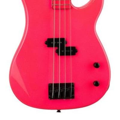 Dean Custom Zone Bass Florescent Pink, CZONE BASS FLP, Light Weight Case Bundle image 2