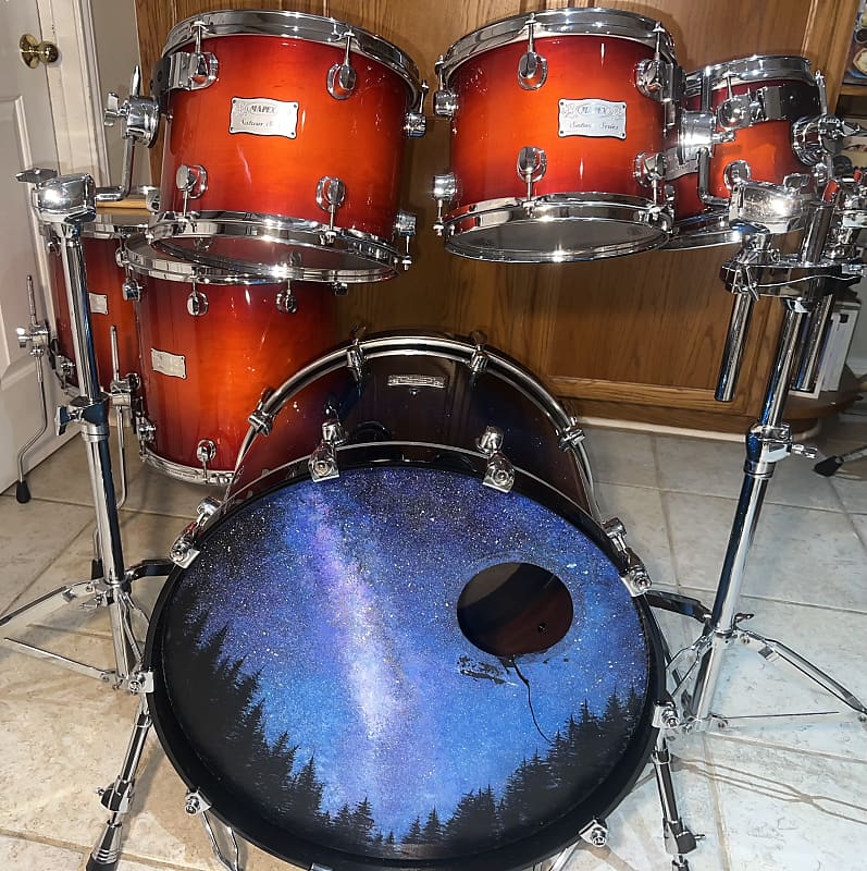 Mapex Saturn III Transparent Red Burst Chrome Hardware | Reverb