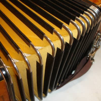 Vintage Antique "USA" Birds-Eye Maple Military Accordion w/ Geib Case image 20