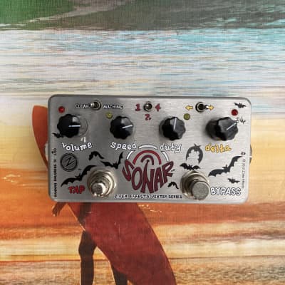 Zvex Vexter Series Sonar Tremolo with Tap Tempo 2010s - Silver with Graphic electric guitar effects pedal for sale