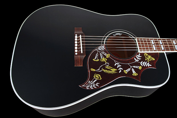 2017 Gibson Hummingbird Ebony Custom Shop Limited Edition w LR Baggs Pickup  ~ Ebony (Black)