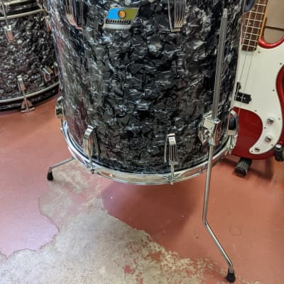 Classic 1970s Ludwig Rewrapped Black Diamond Pearl Drum Set - Super Clean! - Sounds Great! image 8